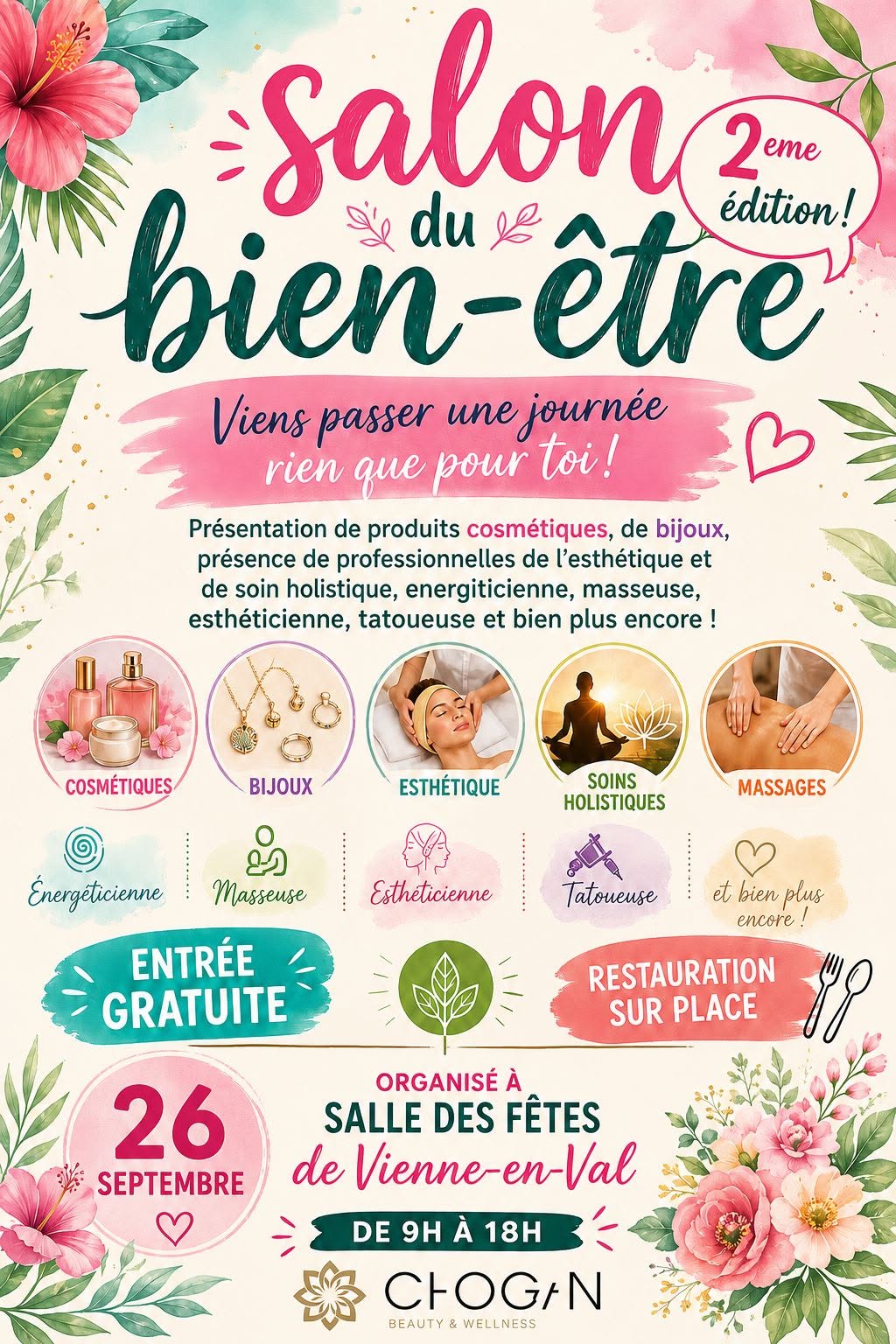 Affiche du Salon du bien-être de Vienne-en-Val, samedi 26 septembre 2026
